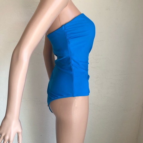 Shade & Shore High-Leg Cheeky Royal Blue One Piece Swimsuit Women’s Size L 12-14 - Picture 3 of 16